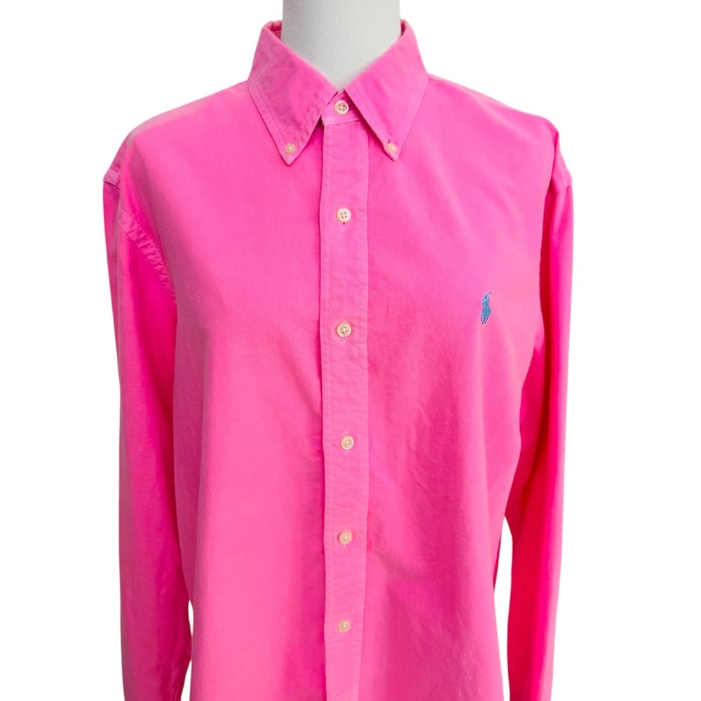 Polo Ralph Lauren Men’s Pink Button Down Oxford Shirt Size Large L 100% Cotton - Picture 4 of 10